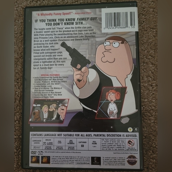 Family Guy Presents Blue Harvest Star Wars Spoof 2 Disc DVD Set 💿 - Picture 2 of 5